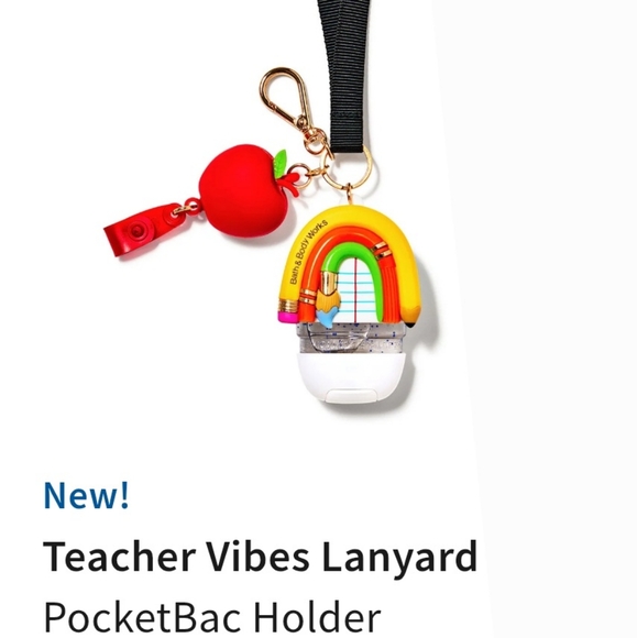 🛍BOGO 50% OFF✏️🍎🤲NWT‼️BBW Teacher Vibes Lanyard / ID Holder with Sanitizers - Picture 8 of 16
